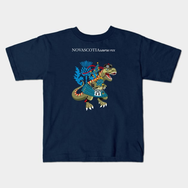 Clanosaurus Rex NOVASCOTIAsaurus rex Plaid Nova Scotia Scotland Ireland Family Tartan Kids T-Shirt by BullShirtCo